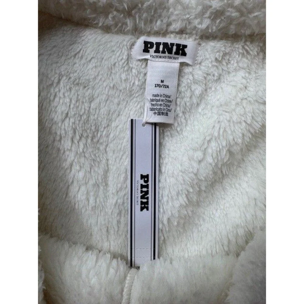 PINK‎ Victorias Secret Co-zzzy Fleece Boxy Fuzzy Pajama Shorts White Creamer MED